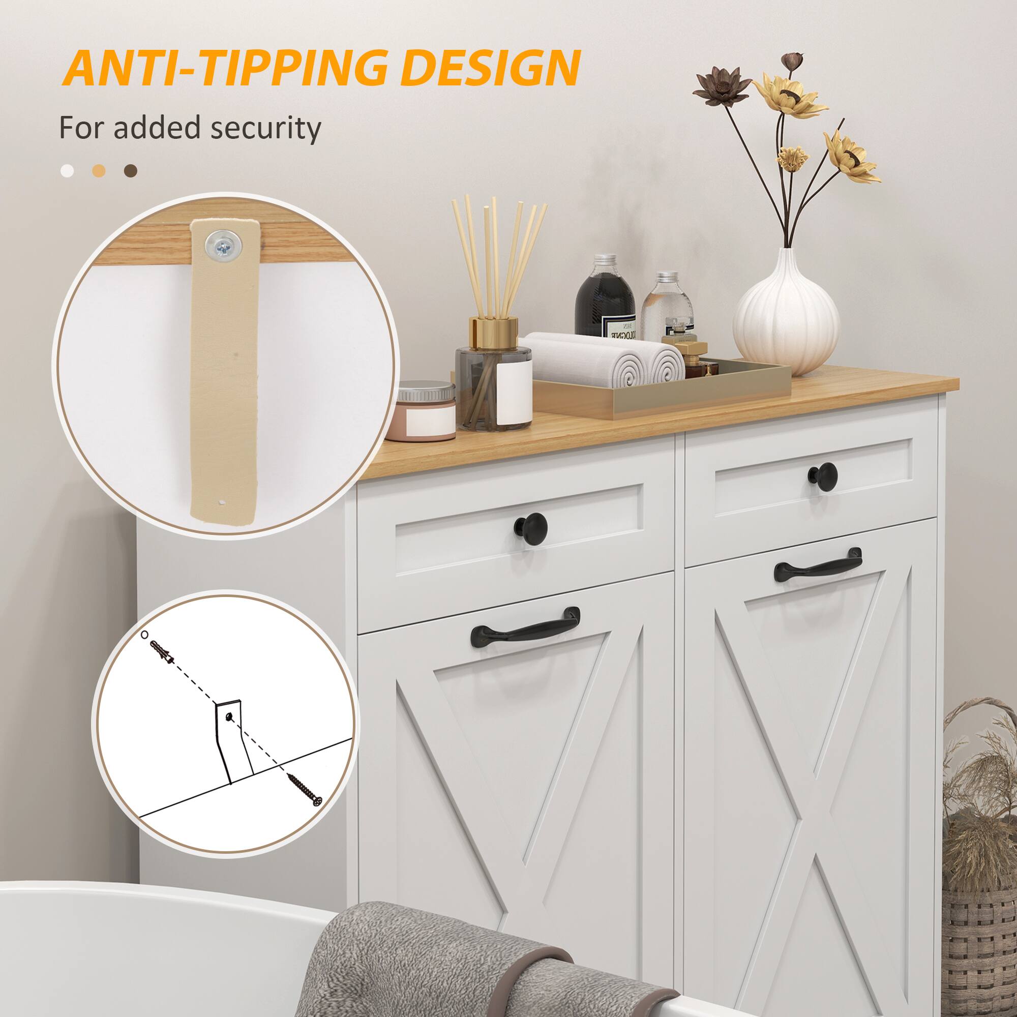 ANTI-TIPPING DESIGN  
For added security