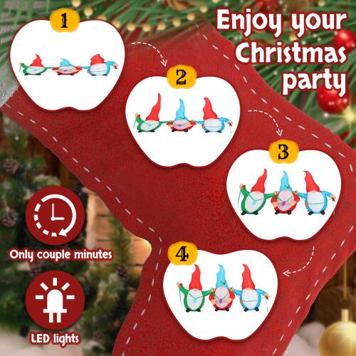 1. Enjoy your Christmas party

2. Only couple minutes

3. LED lights
