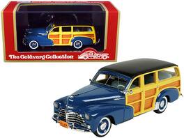 Goldvarg Collection - 1948 Chevrolet Fleetmaster Woodie Station Wagon Como Blue with Black Top Limited Edition to 240 pieces Worldwide 1/43 - Blue , Black, Yellow