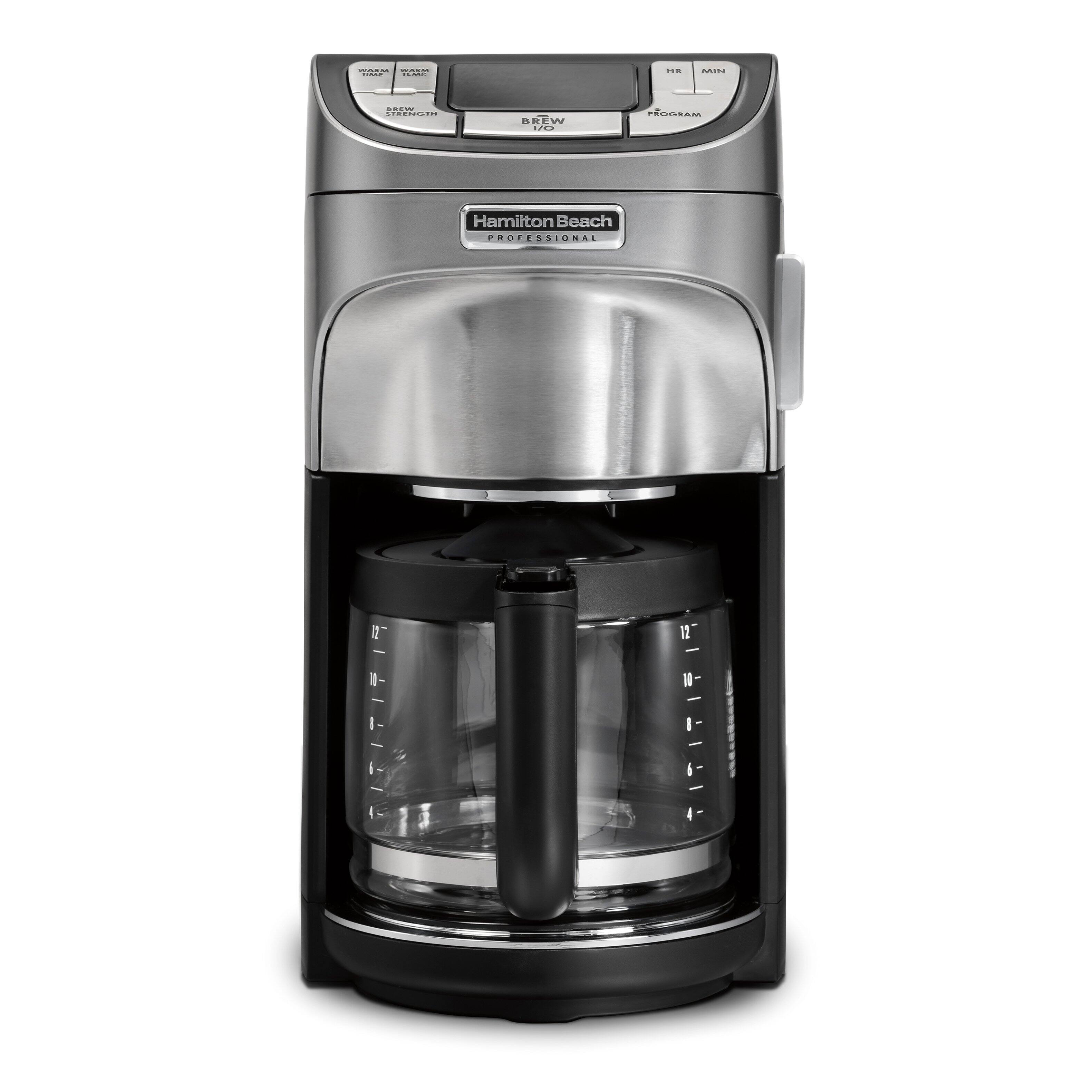 Left. Hamilton Beach - Professional Programmable Coffee Maker - SILVER.