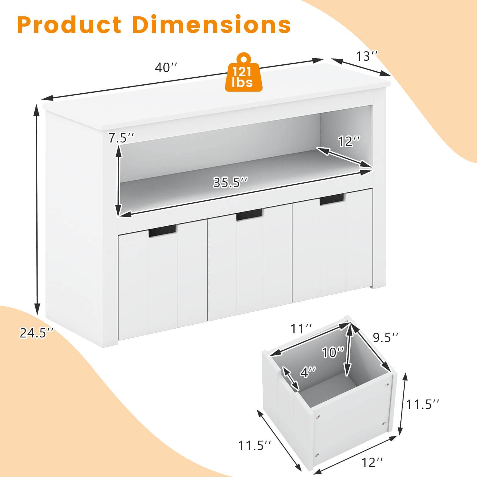Product Dimensions:  
- 40"  
- 121 lbs  
- 13"  
- 7.5"  
- 35.5"  
- 24.5"  
- 11"  
- 100  
- 400  
- 9.5"  
- 11.5"  
- 11.5"  
- 12"