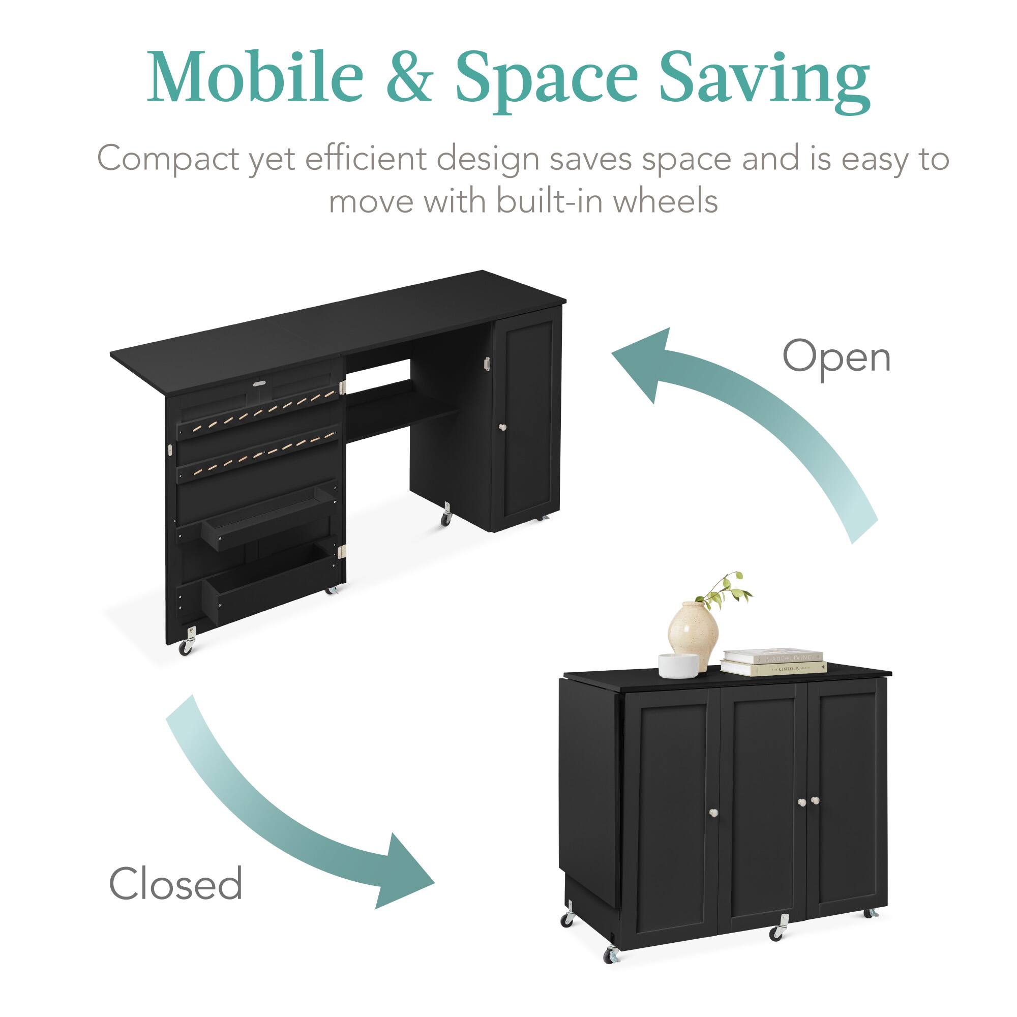 Mobile & Space Saving

Compact yet efficient design saves space and is easy to move with built-in wheels

Open

Closed