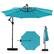 Front. Costway - Costway 10 FT Solar Offset Hanging Umbrella with 96 Solar Multi-colored Flowing LED Lights - Blue.
