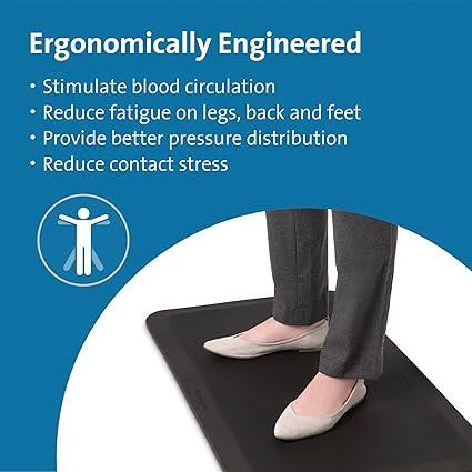 Ergonomically Engineered

- Stimulate blood circulation
- Reduce fatigue on legs, back and feet
- Provide better pressure distribution
- Reduce contact stress