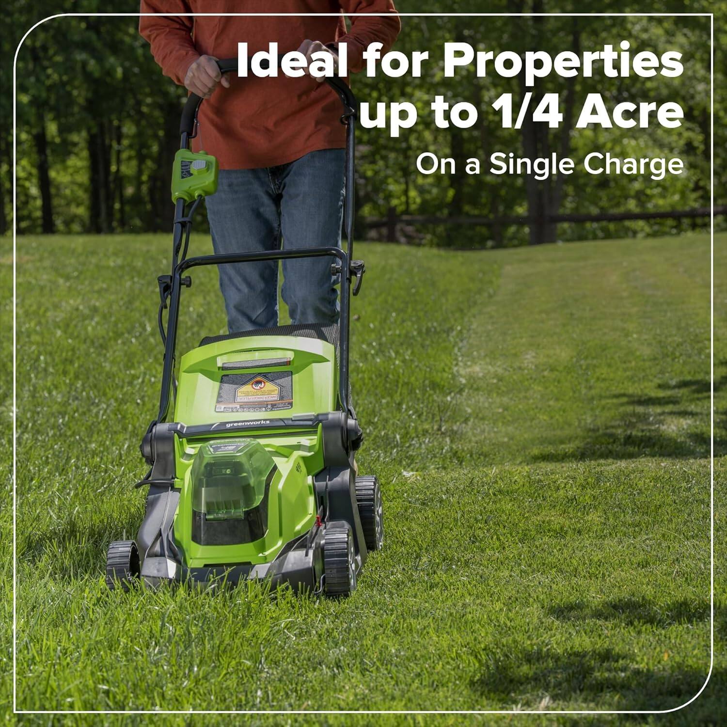Ideal for Properties up to 1/4 Acre On a Single Charge