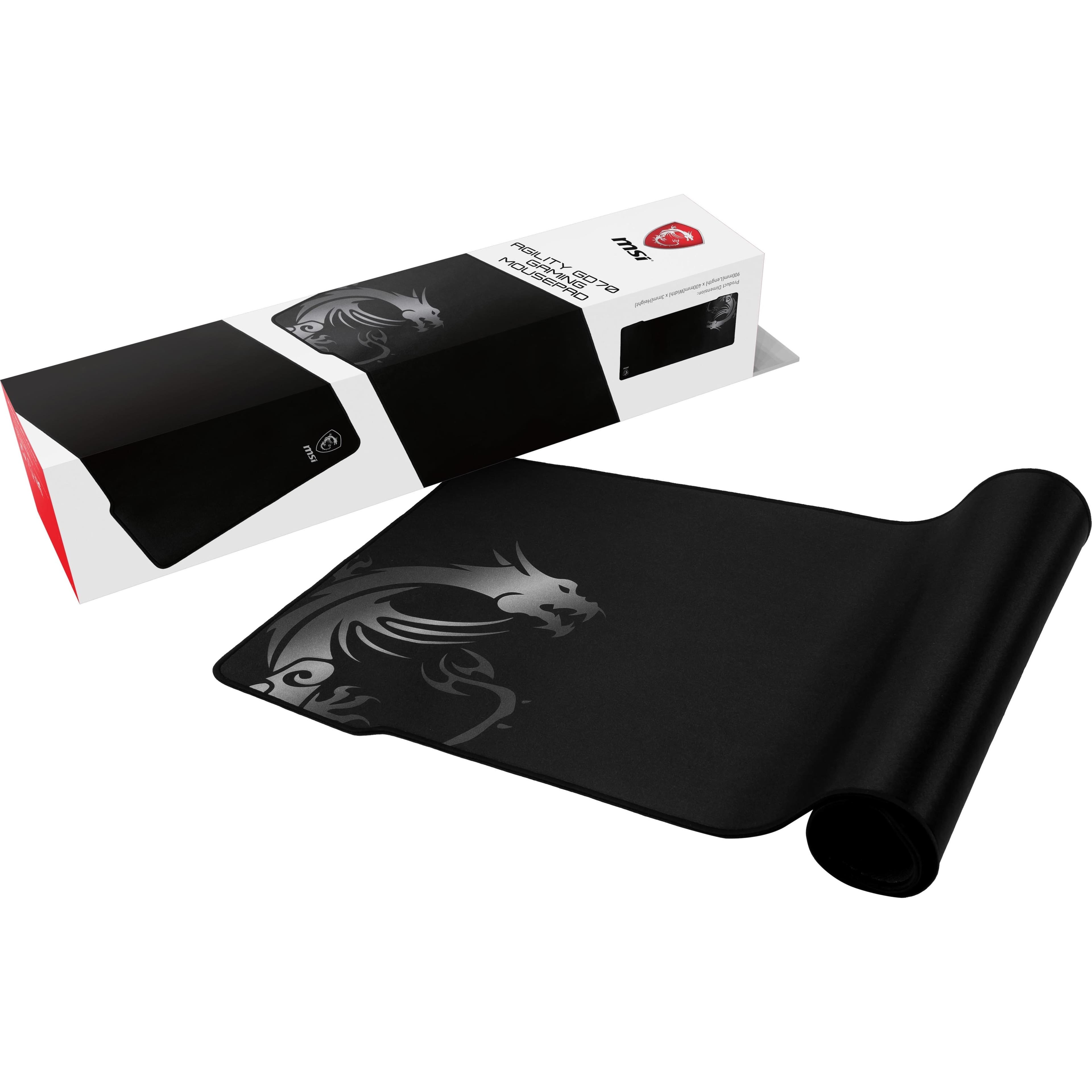 Front. MSI - AGILITY Gaming Mouse Pad - Black.