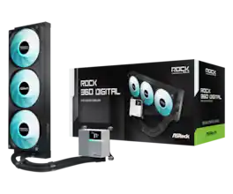 ASRock - ROCK 360 DIGITAL 360mm AIO Liquid CPU Cooler - Black