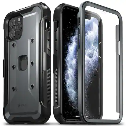 Front. Vena - vArmor PRO Full Body iPhone 11 Pro Case with Built-in Screen Protector, Military Grade Impact Resistant Rugged, Black - Multicolored.