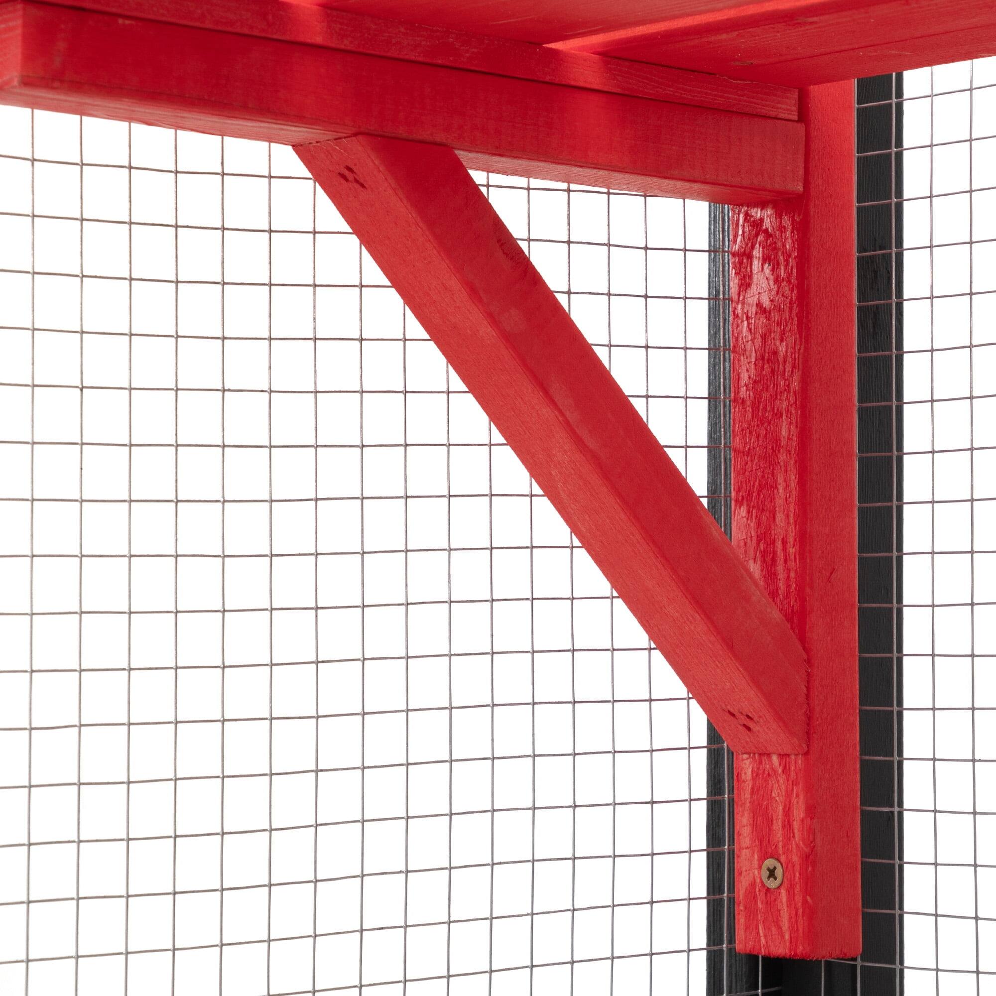 Alt View 6. Pefilos - 64" Cat House Outdoor Catio Cat Enclosures Wooden Kitty House with Platforms, Waterproof Roof, Hammock.