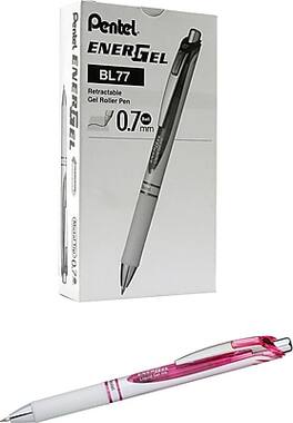 Pentel - EnerGel Pearl Deluxe RTX Liquid Gel Ink Retractable Pens, Medium Point, Dozen - Black Ink
