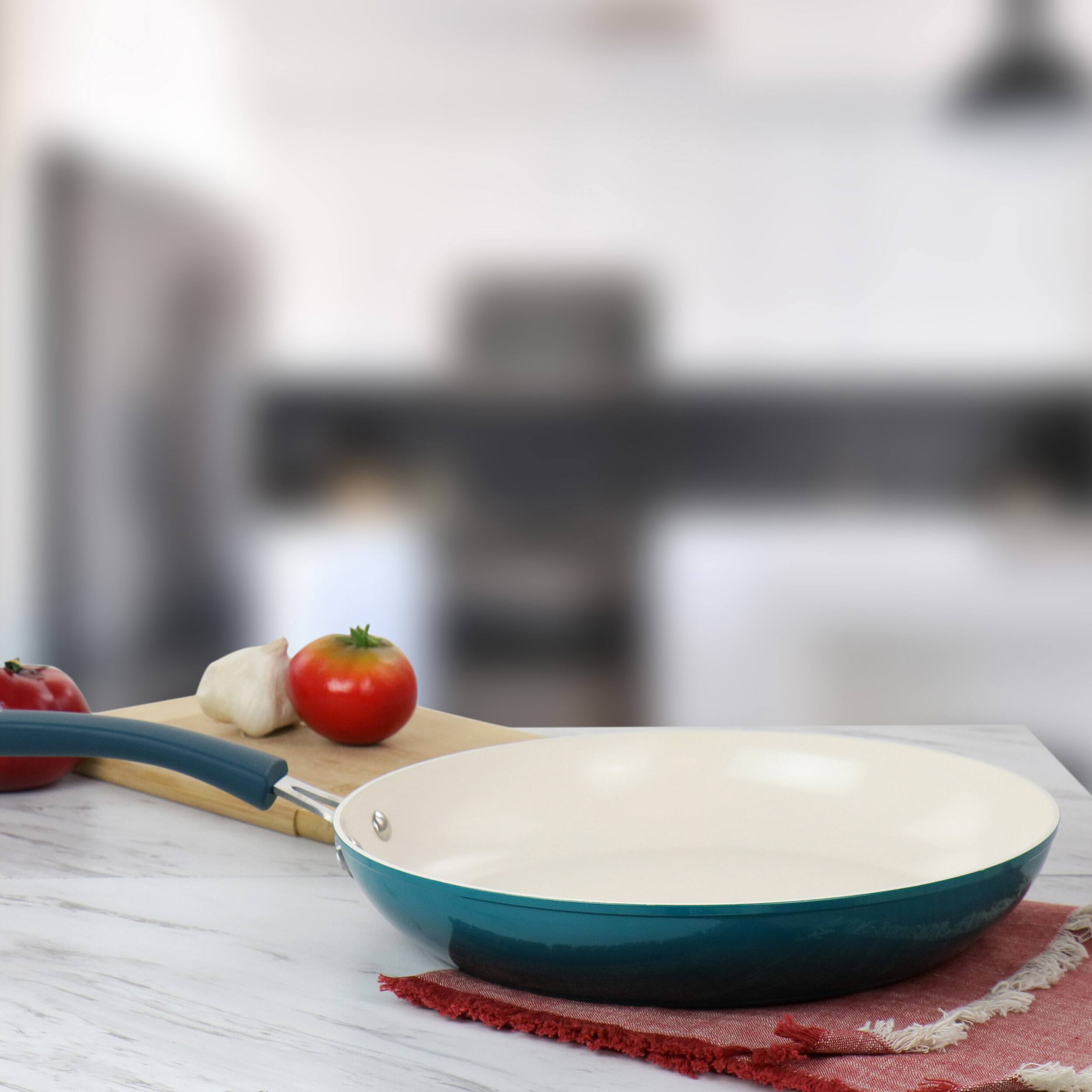 Alt View 6. Oster - Oster Corbett 12 Inch Nonstick Aluminum Frying Pan in Blue - Blue.