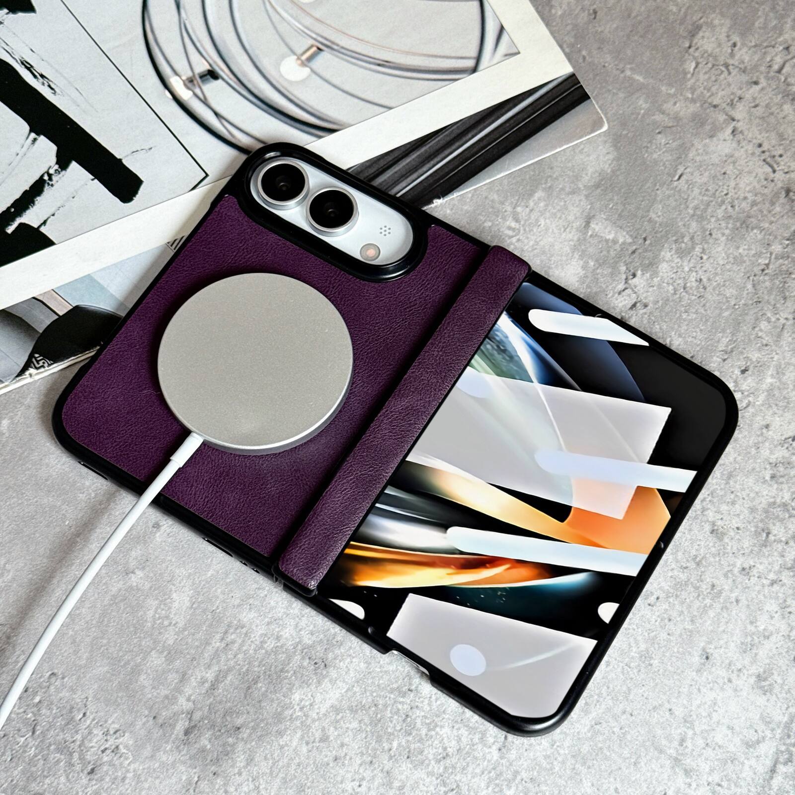 Dteck Magnetic Leather Texture Phone Case for Apple iPhone Duo with ...