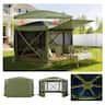 VEVOR - Pop up Gazebo Screen Tent, 10 x 10 ft Large 6-Sided Camping Canopy Tent with Removable Top & Carry Bag - Green
