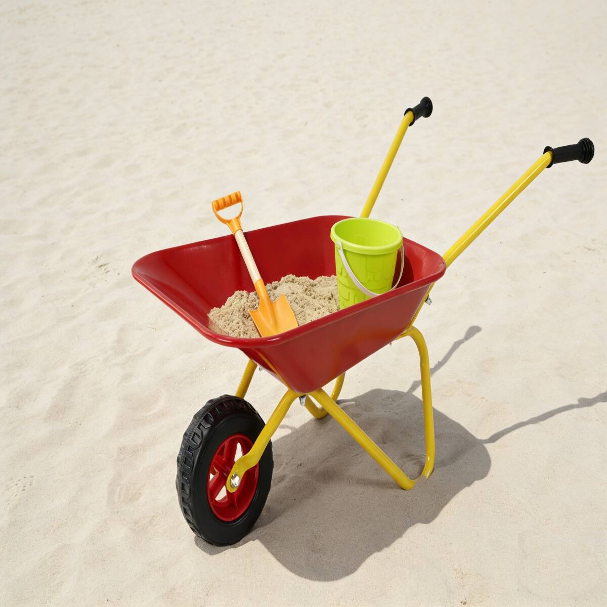 Back. Loheer - Loheer Kids Metal Wheelbarrow Red Garden Cart for Toddlers 33LBS.