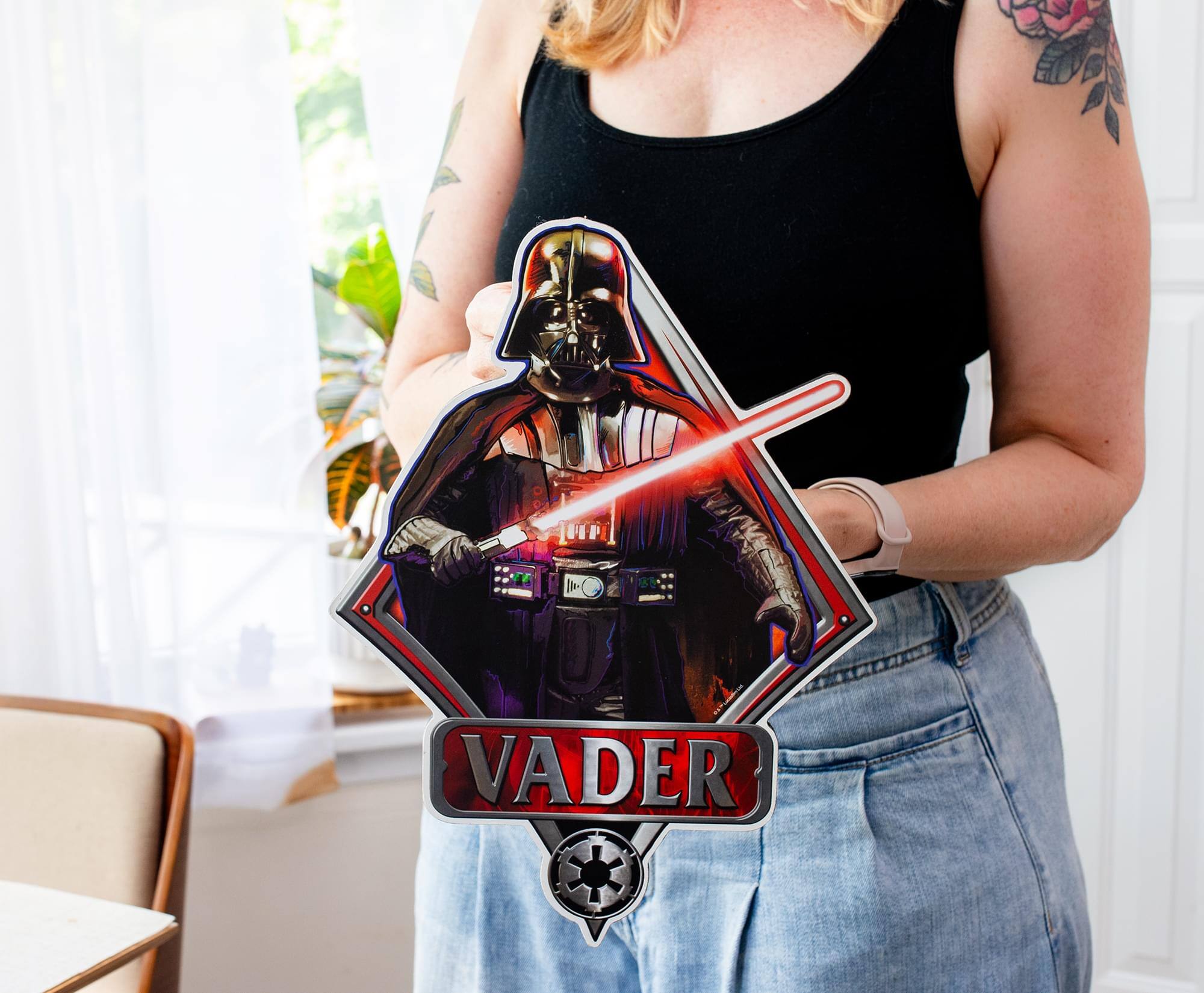 Alt View 2. Silver Buffalo - Star Wars Darth Vader Die-Cut Wooden Sign | 13 x 10 Inches - Black.