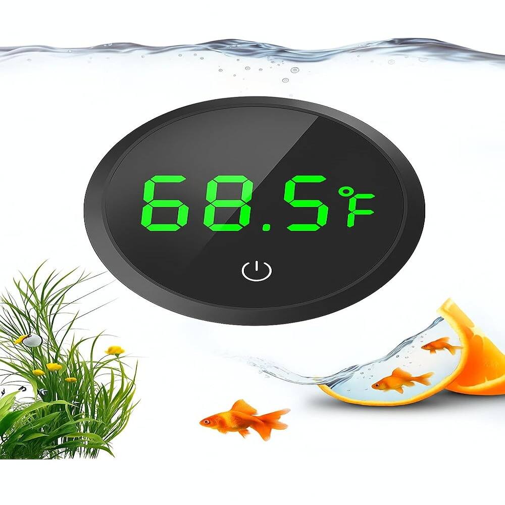 Front. RTMB - Wireless Touch Stick Digital Aquarium Thermometer with LED Display ±1°F (Black) - Black.