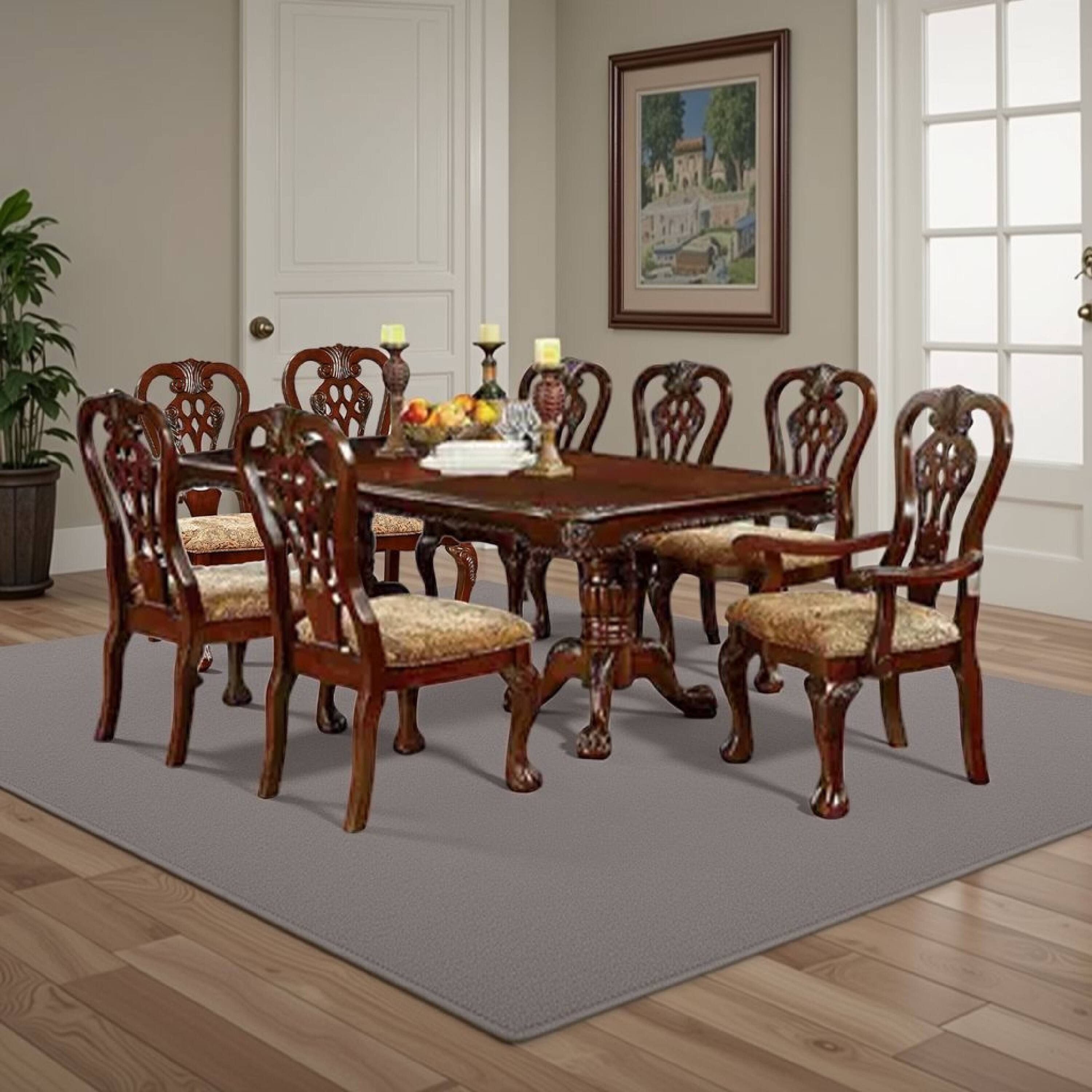 Alt View 5. Manhattan Lane - Mina 9pc Dining Table and Chair Set, 72-90 Inch Extendable Top, Brown - Cherry Brown.