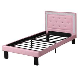 Manhattan Lane - Polyurethane Twin Size Bed In High Headboard - Pink