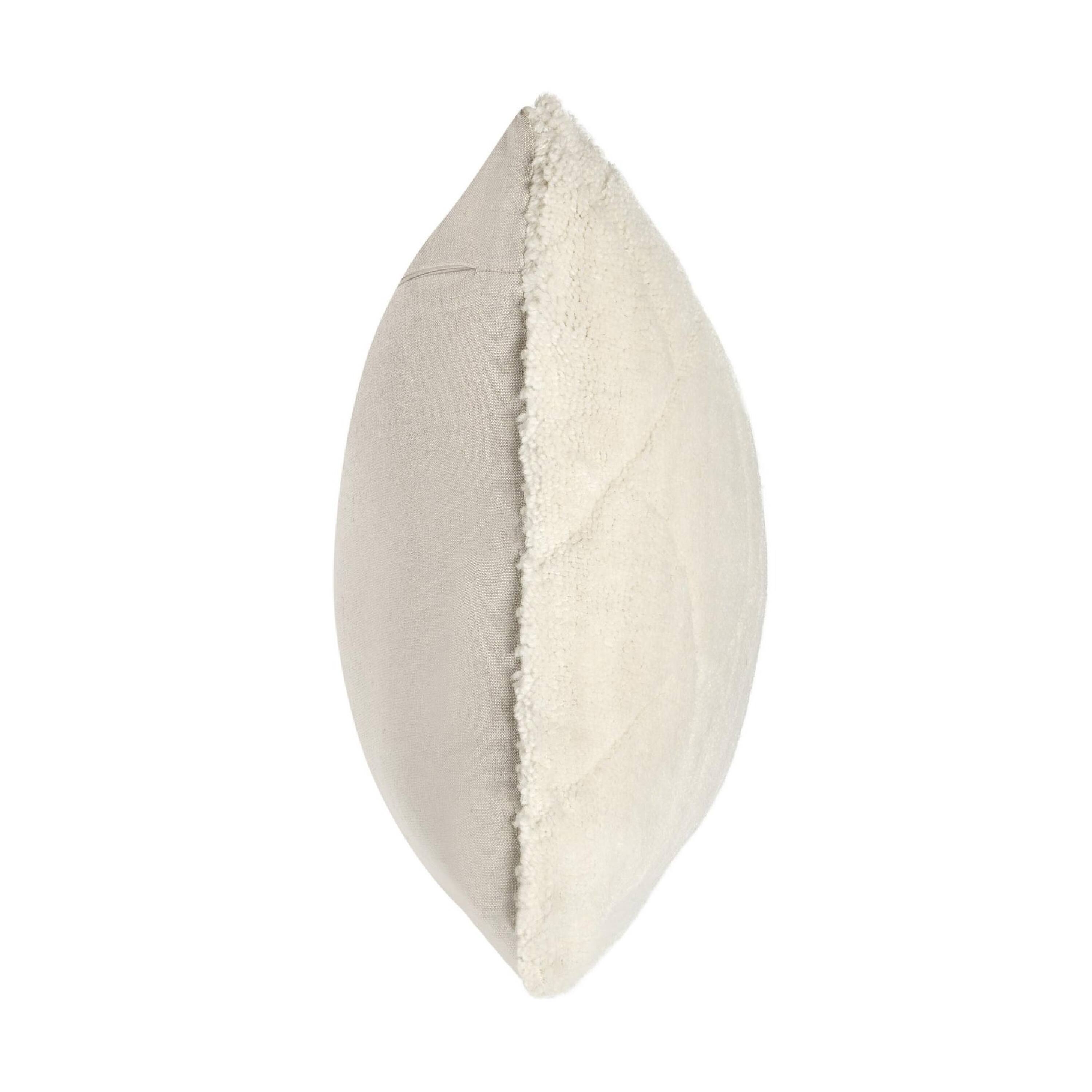 Left. Manhattan Lane - Lumbar Accent Throw Pillow, 16x36, Hand Tufted Organic Design - Ivory.