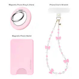 VELVET CAVIAR - Phone Accessory Gift Set - Universal MagSafe Wallet, MagSafe Grip Ring & Phone Charm - Strawbery Milk