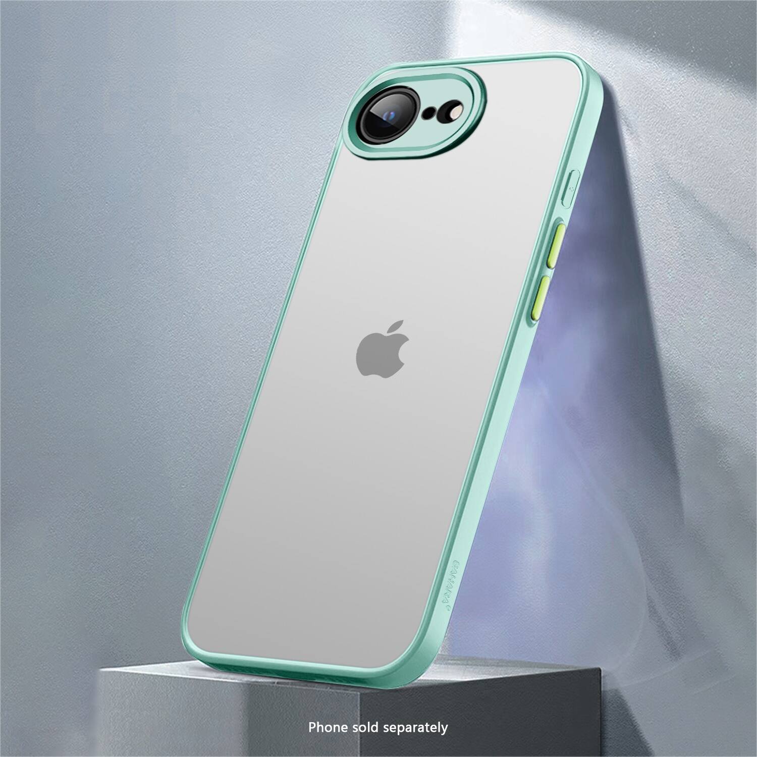 The image features a teal iPhone case with a white background. The case is designed to fit the iPhone 7 and 7 Plus models. The case is made of a hard plastic material, providing protection for the phone. The case is available for purchase, and the phone itself is sold separately.