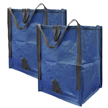 Front. Z-Edge - Improvements by Z-EDGE Heavy Duty Home and Yard Bags - 2-pack - Blue.