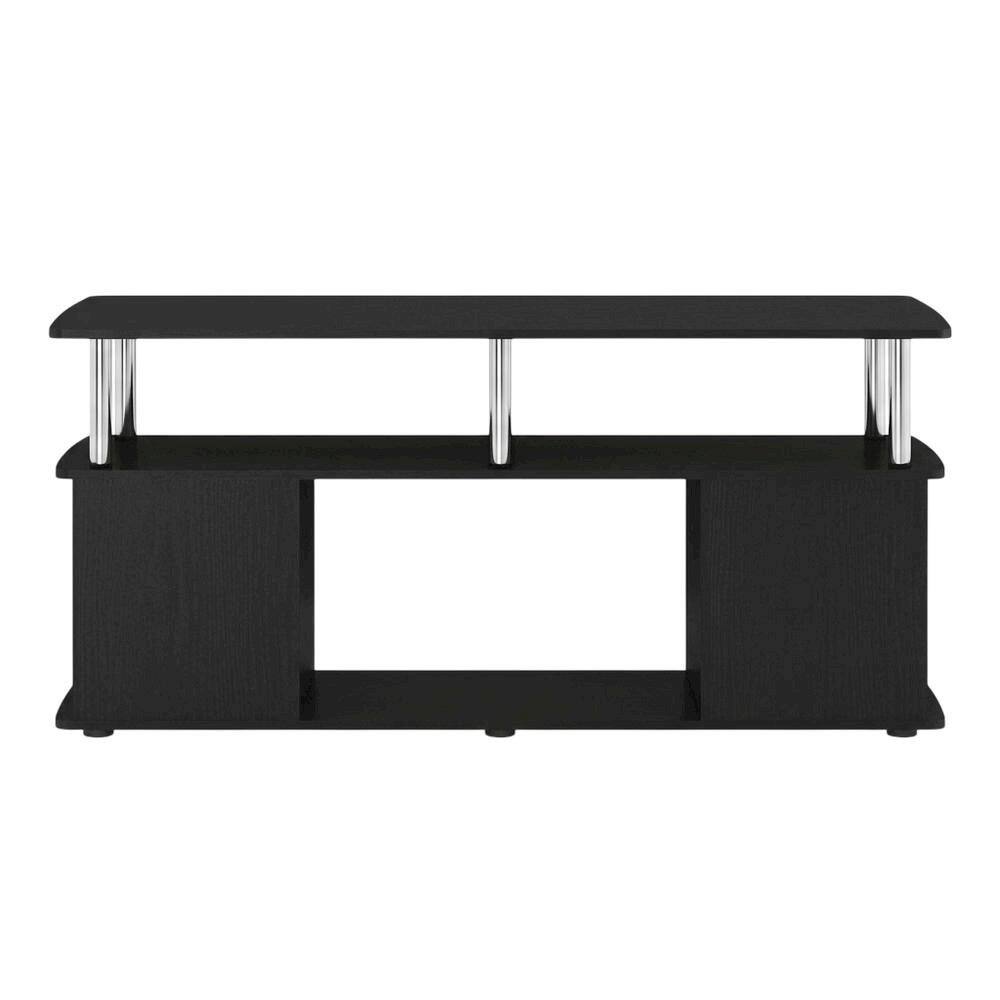 Angle. FurniFact - Dark Americano TV Stand for TVs up to 50 Inches with Open Shelves - Dark Americano.