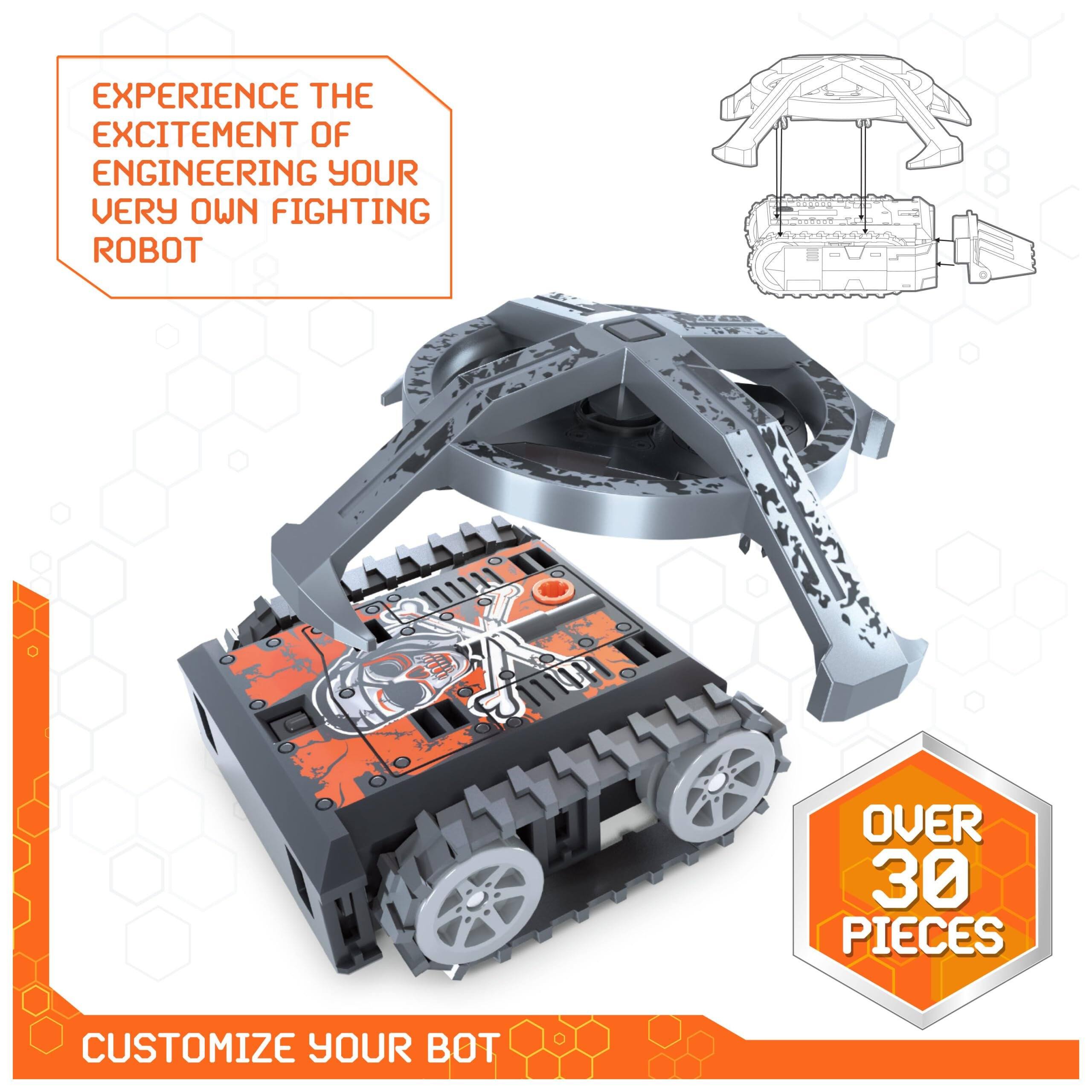 EXPERIENCE THE EXCITEMENT OF ENGINEERING YOUR VERY OWN FIGHTING ROBOT

CUSTOMIZE YOUR BOT

OVER 30 PIECES
