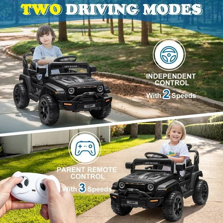 TWO DRIVING MODES

INDEPENDENT CONTROL With 2 Speeds

PARENT REMOTE CONTROL With 3 Speeds