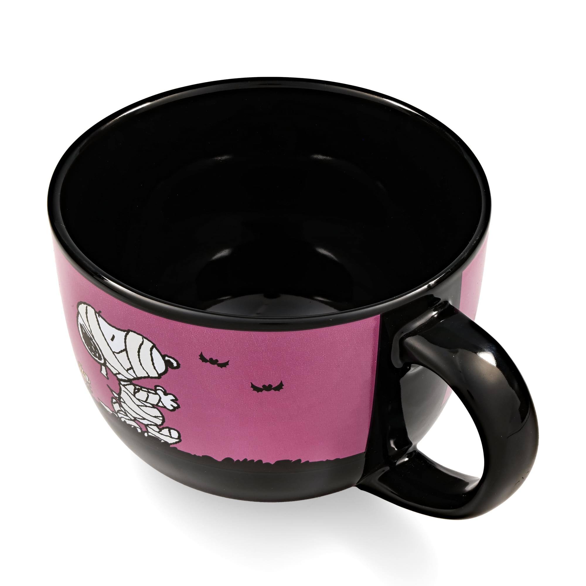 Alt View 2. Silver Buffalo - Peanuts Halloween Mummy Snoopy and Woodstock Ceramic Soup Mug | Holds 24 Ounces - Purple.
