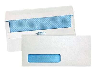 Front. Quality Park - Redi-Seal Security Tinted #10 Window Envelope, 4 1/8" x 9 1/2", 500/Box - White Wove.