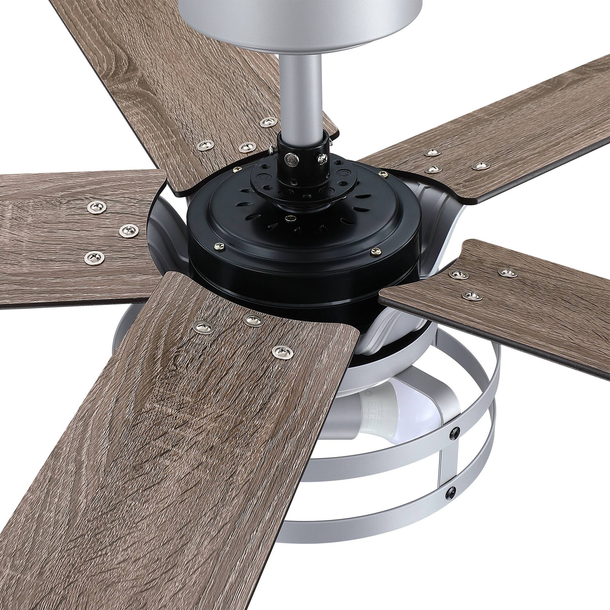Alt View 2. Parrot Uncle - Modern 52" Silver AC Motor Ceiling Fan with Light and Remote - Silver.