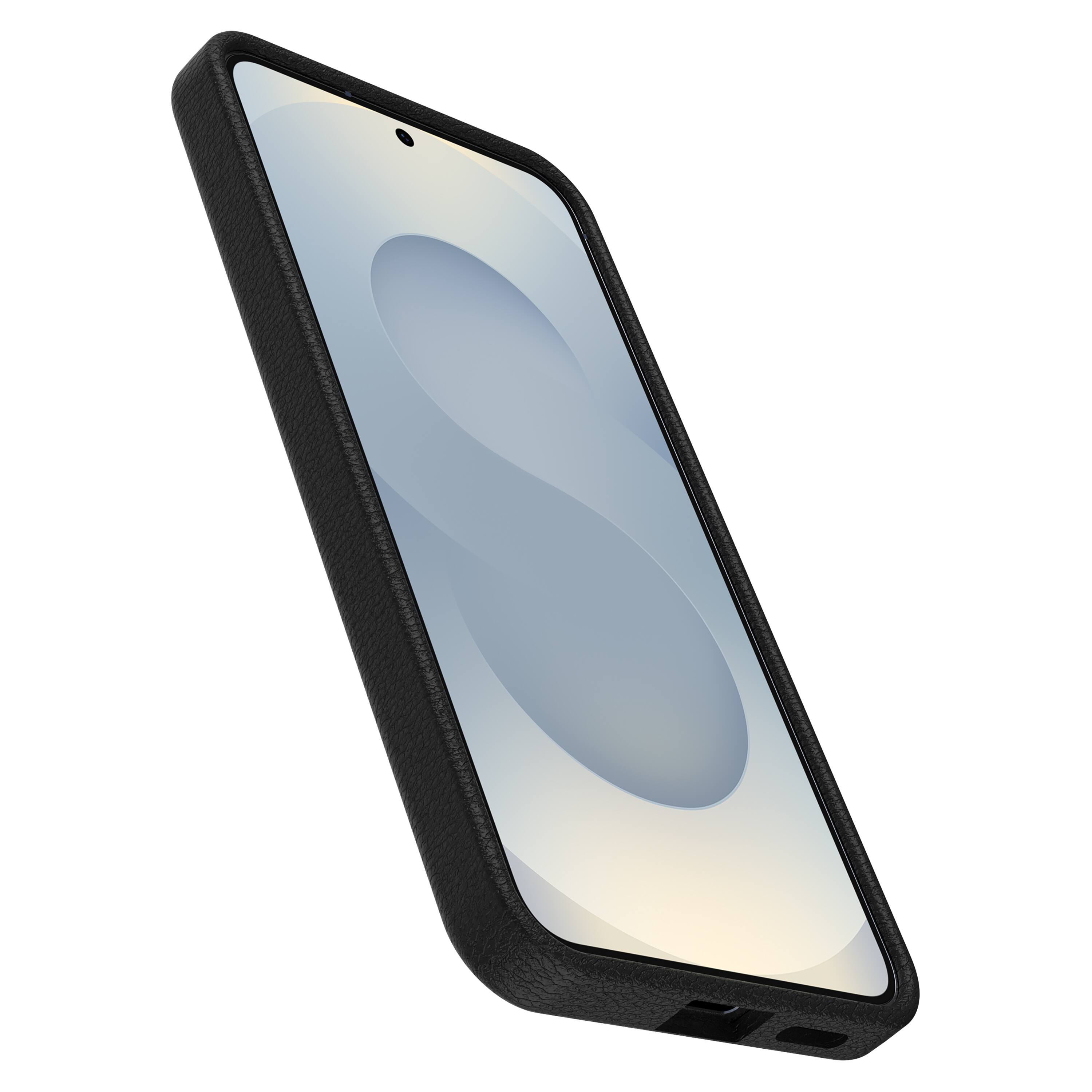 Back. OtterBox - Symmetry Cactus Leather Series Hard Shell for Samsung Galaxy S25 - Black.