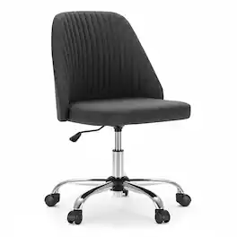 AOITUN - Office chair charcoal armless desk chair with wheels for home office - comfy wide seat computer task chair - Gray