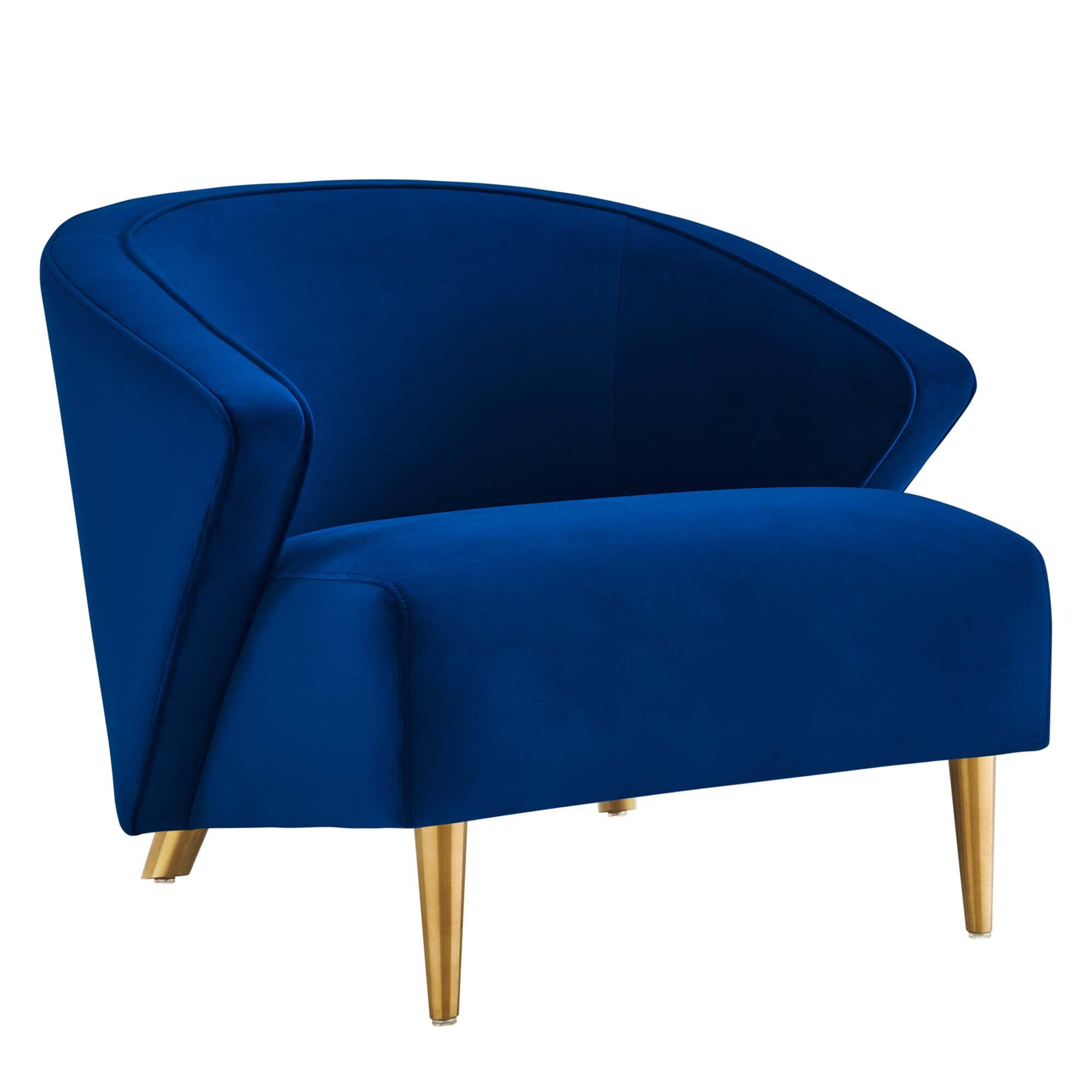 Angle. Modway - Odyssey Performance Velvet Armchair by Modway - Navy.