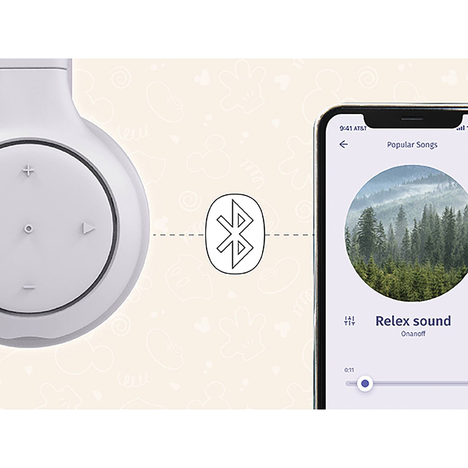 9:41 AT&T  
Popular Songs  
Relax sound  
Onanoff  
0:11