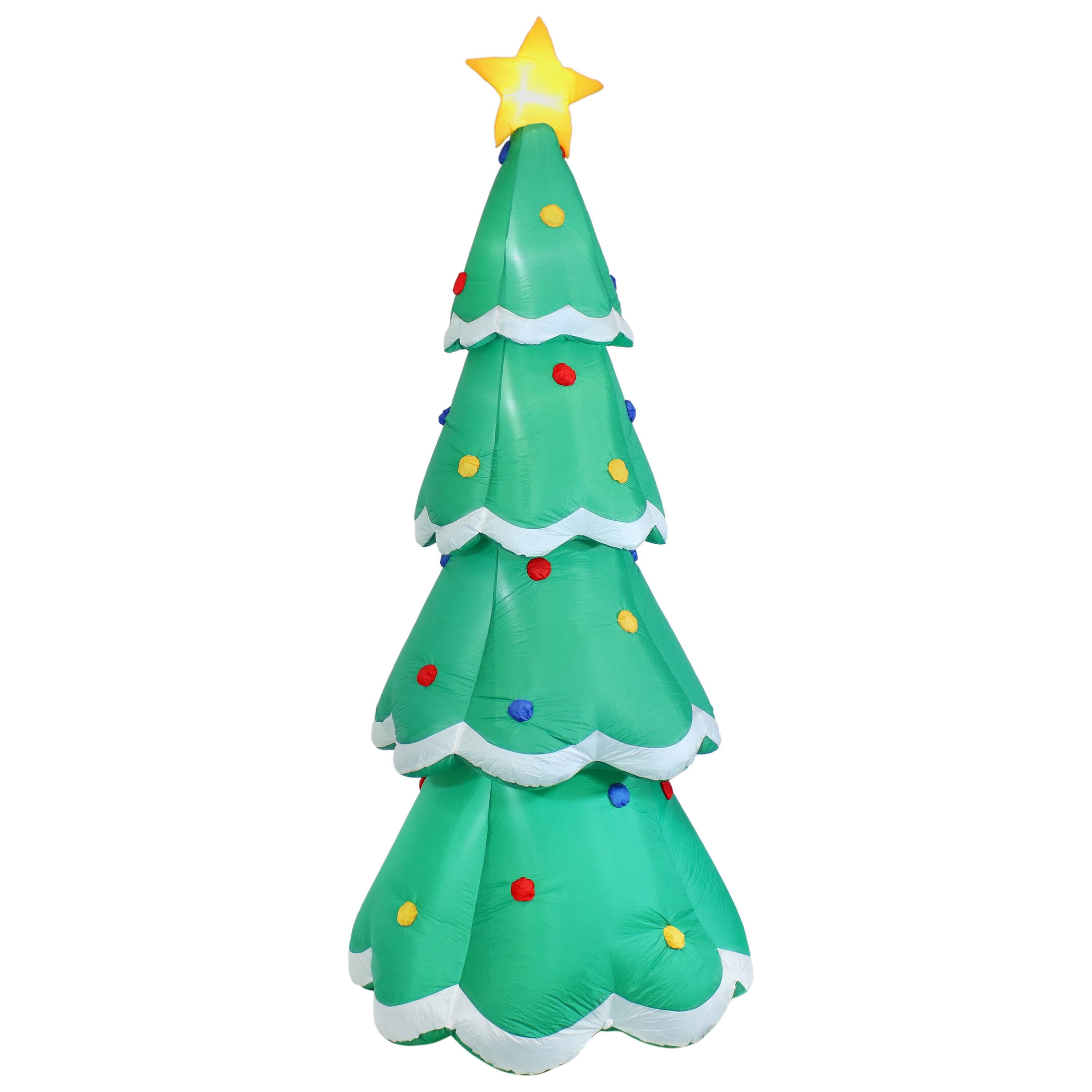 Sunnydaze - Towering Christmas Tree Inflatable Yard Decoration - 9.5 ft - Green