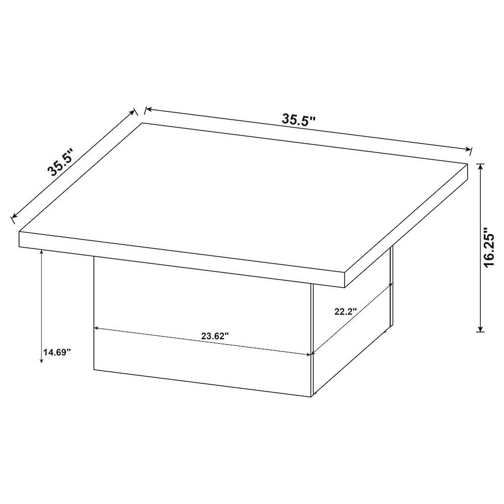 35.5" x 35.5" x 16.25" x 22.2" x 23.62" x 14.69"