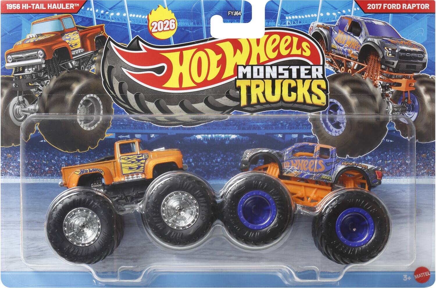 1956 HI-TAIL HAULER™  
2026  
2017 FORD RAPTOR  
Hot Wheels MONSTER TRUCKS  
FYJ64  
3+ MATTEL