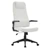 Front. LeisureMod - Nexa Ergonomic Office Chair High-Back Leather Computer Chair Adjustable Height Swivel and Tilt Desk Chair - White Leather.