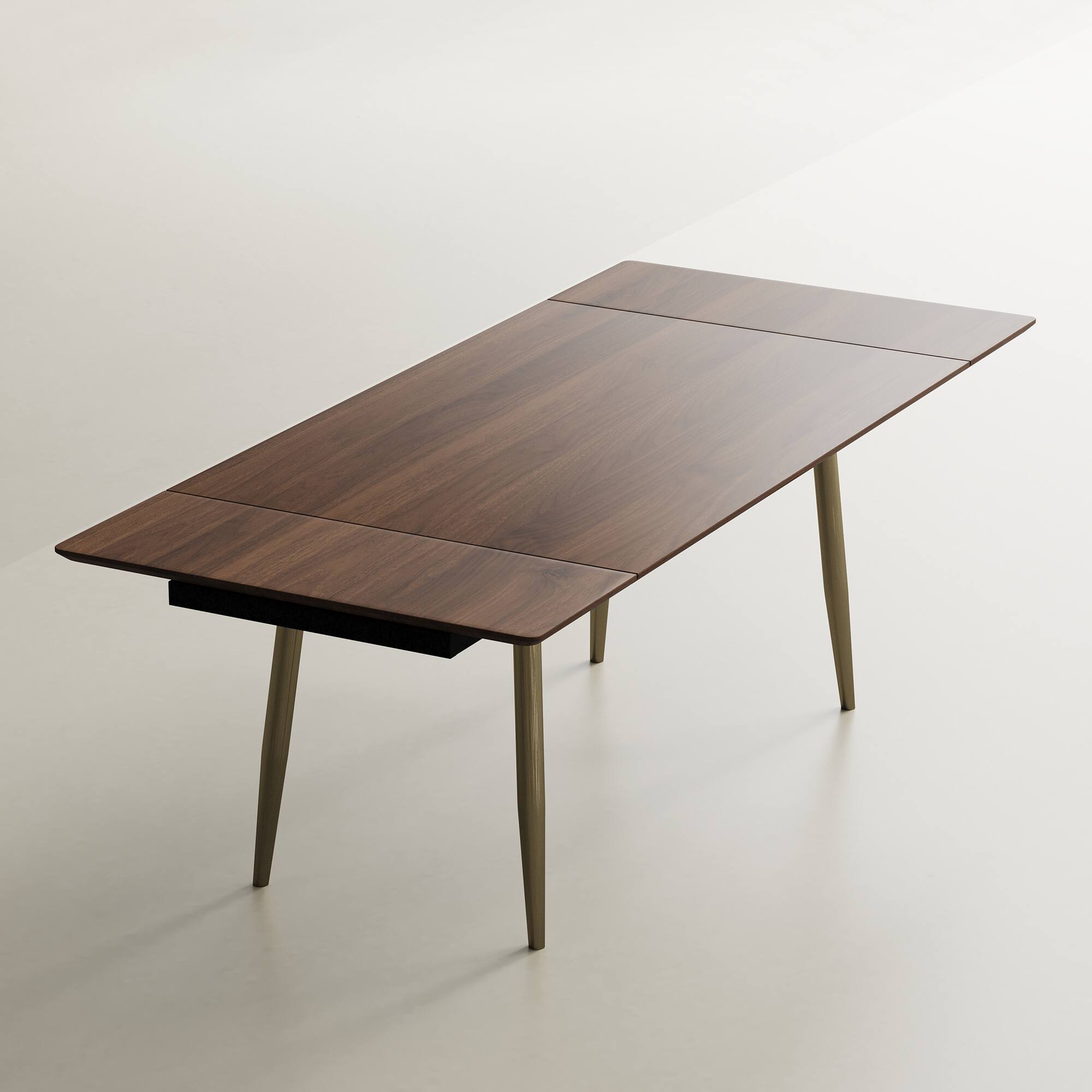 Alt View 5. luck idea - 94.4" Retractable Dining Table, Seats 8 - 10 People,Modern Mid-Century Kitchen Dinner Tables - Walnut Color.