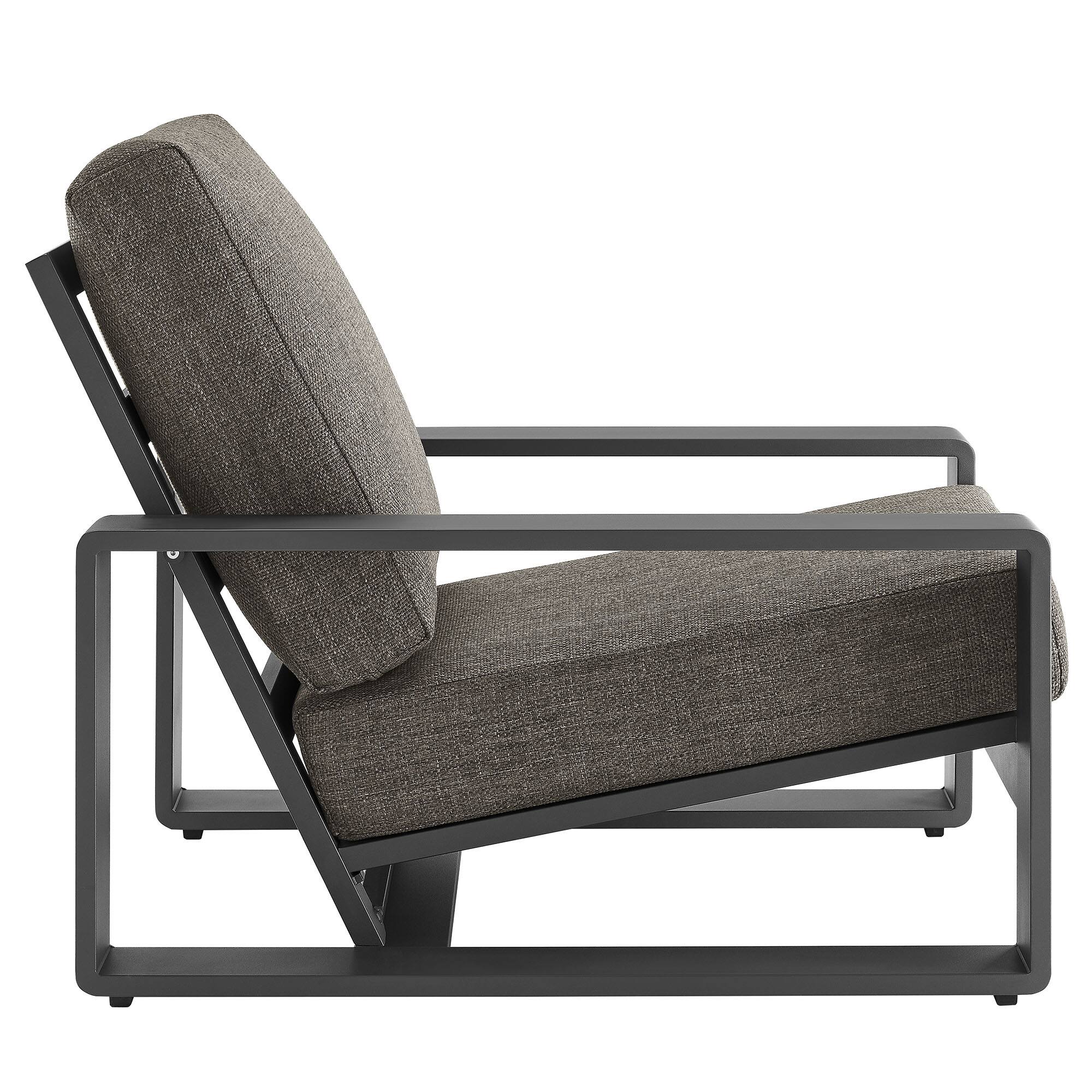 Alt View 2. Modway - Lirienne Outdoor Patio Aluminum Faux Wood Armchairs Set of 2 by Modway - Smoke.