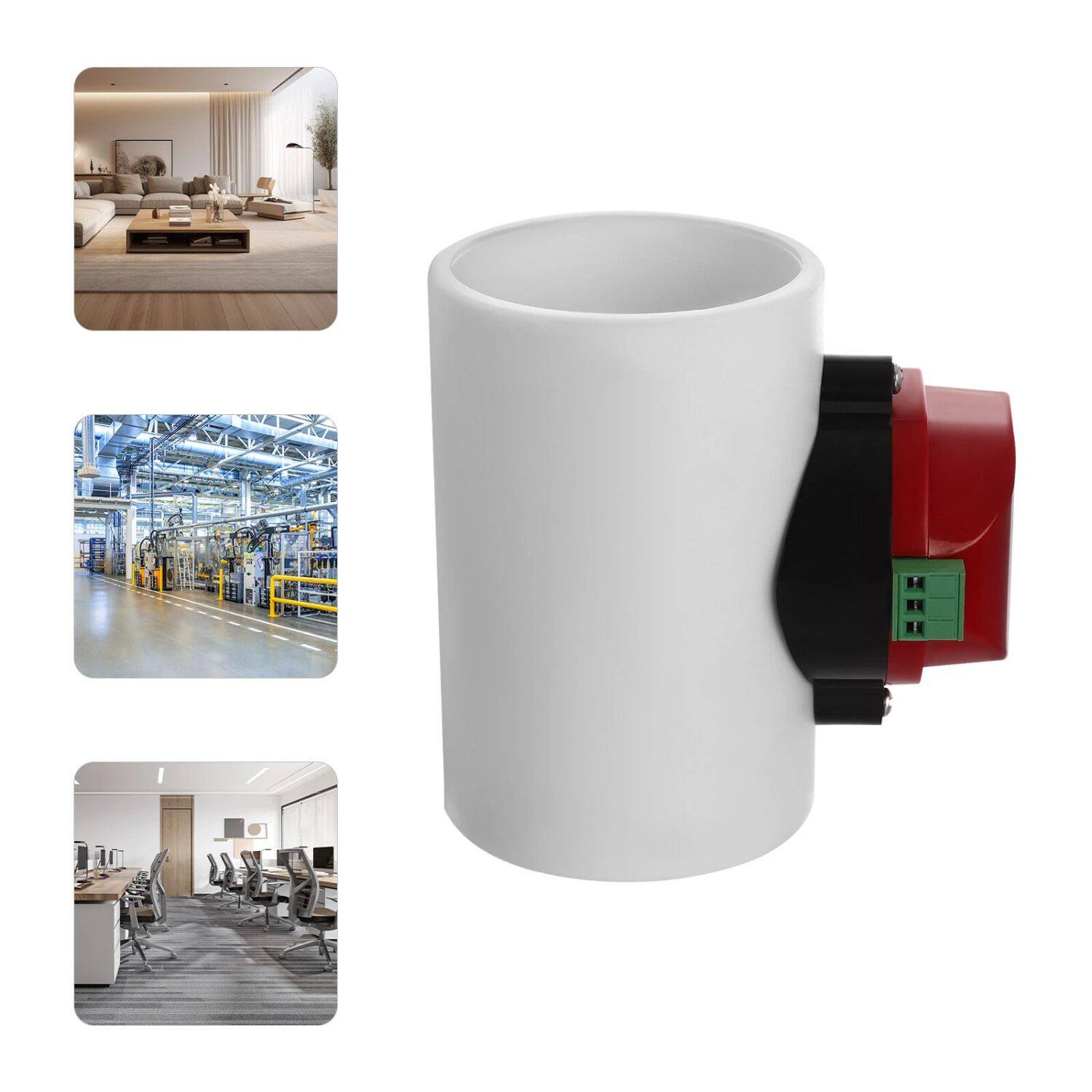 Alt View 5. Home Collection - 12V PVC Motorized Air Valve – HVAC Electric Duct Damper / Shut-Off Damper (0.2㎡ / 2.15 ft²).