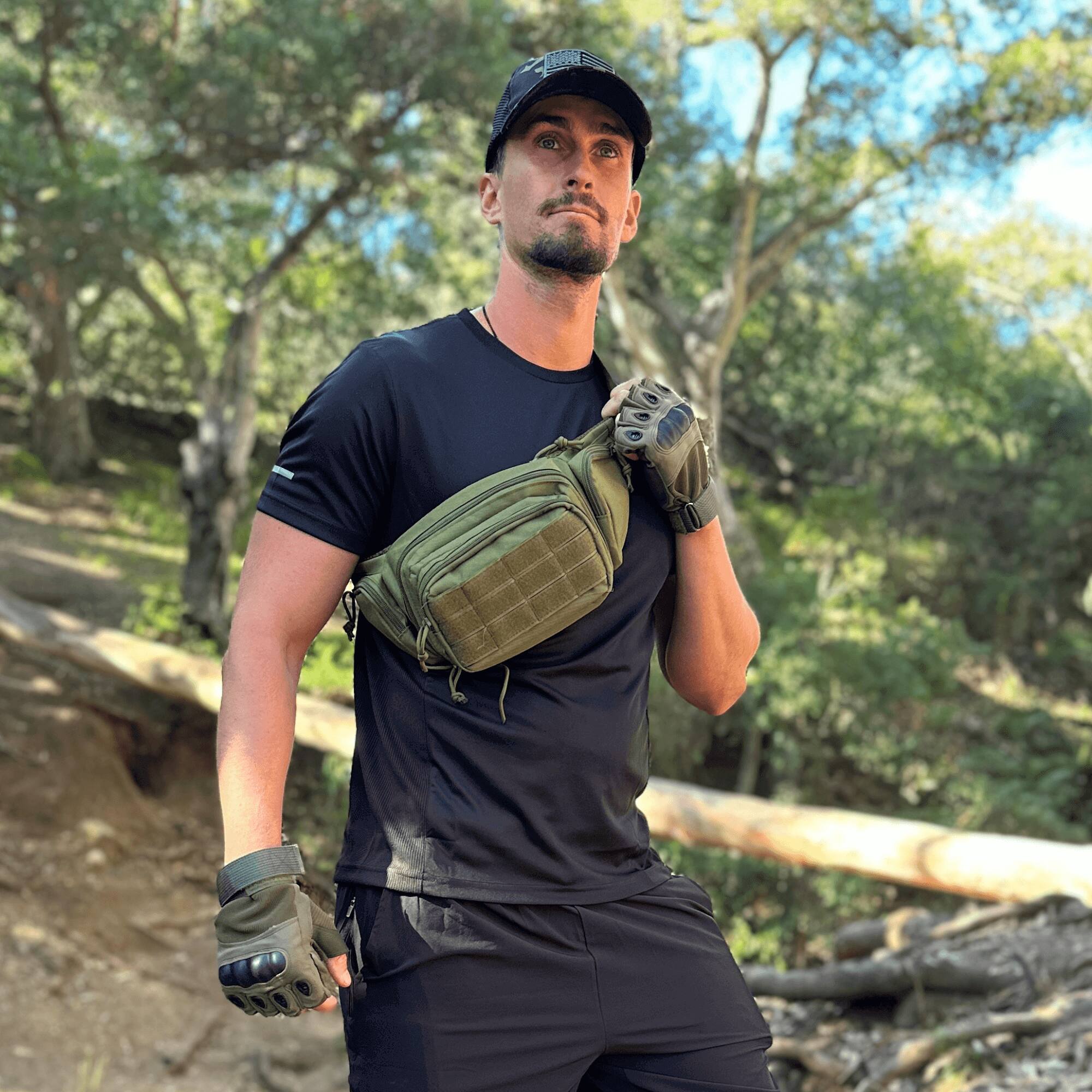 Alt View 3. JupiterGear - Tactical Military Fingerless Airsoft Gloves for Outdoor Sports, Paintball, and Motorcycling - Green.