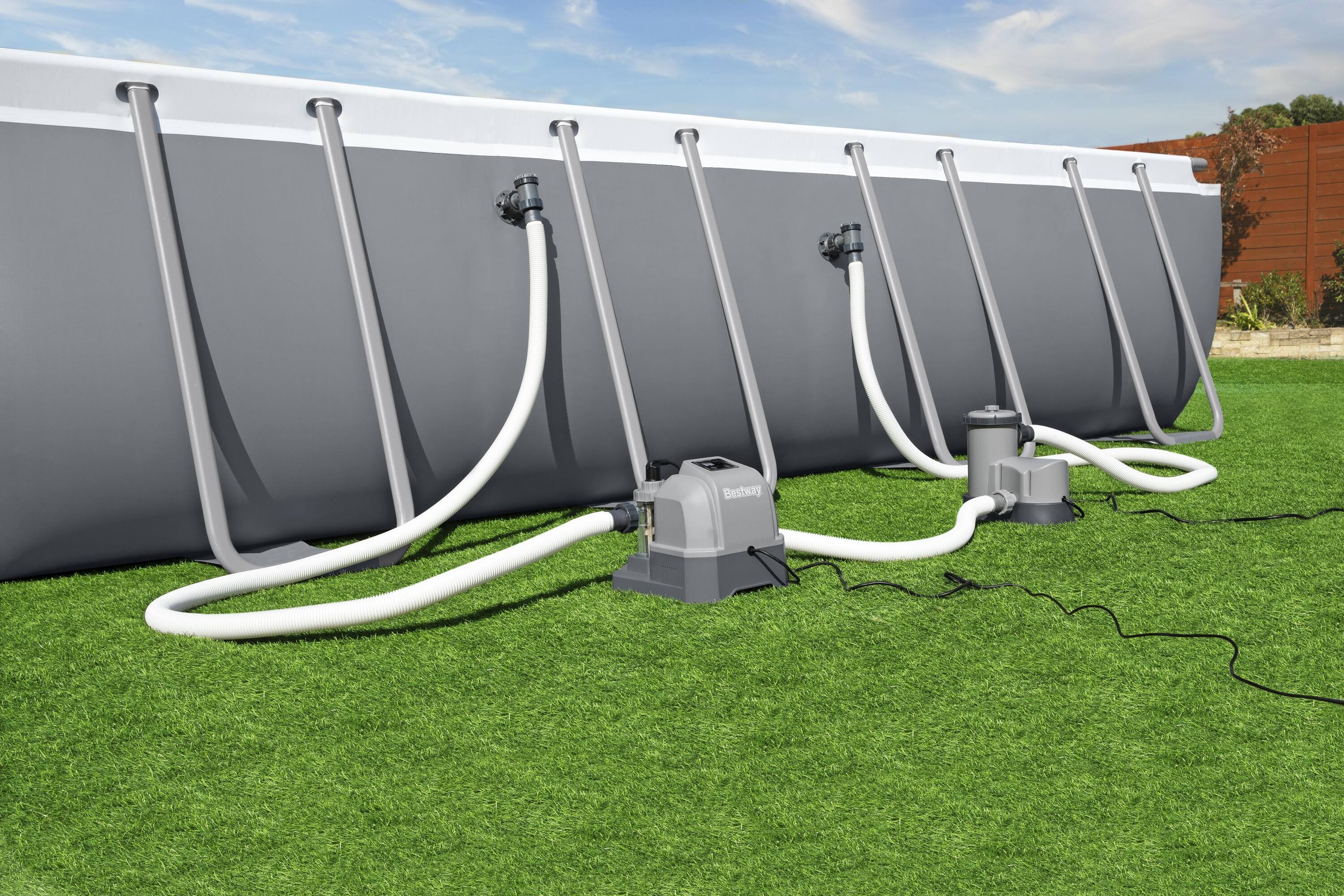 Alt View 7. Bestway - Bestway Hydrogenic 12 G/H Saltwater Chlorinator for Above Ground Swimming Pools - Gray.