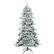 Front. Costway - 7Ft Premium Hinged Snow Flocked Slim Artificial Christmas Fir Tree w/ Pine Cones - Green/White.