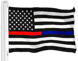 G128 - Thin Line Flag 150D Printed Polyester 3x5 Ft - Black, Red, Blue, White
