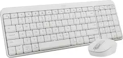 Logitech - MK250 Full-size Bluetooth Wireless Keyboard and Mouse Combo for Windows/MacOS with Fast & Easy Connectivity - Off-White - Front_Zoom