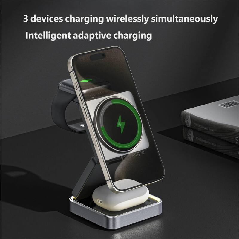 3 devices charging wirelessly simultaneously  
Intelligent adaptive charging  
75% charged