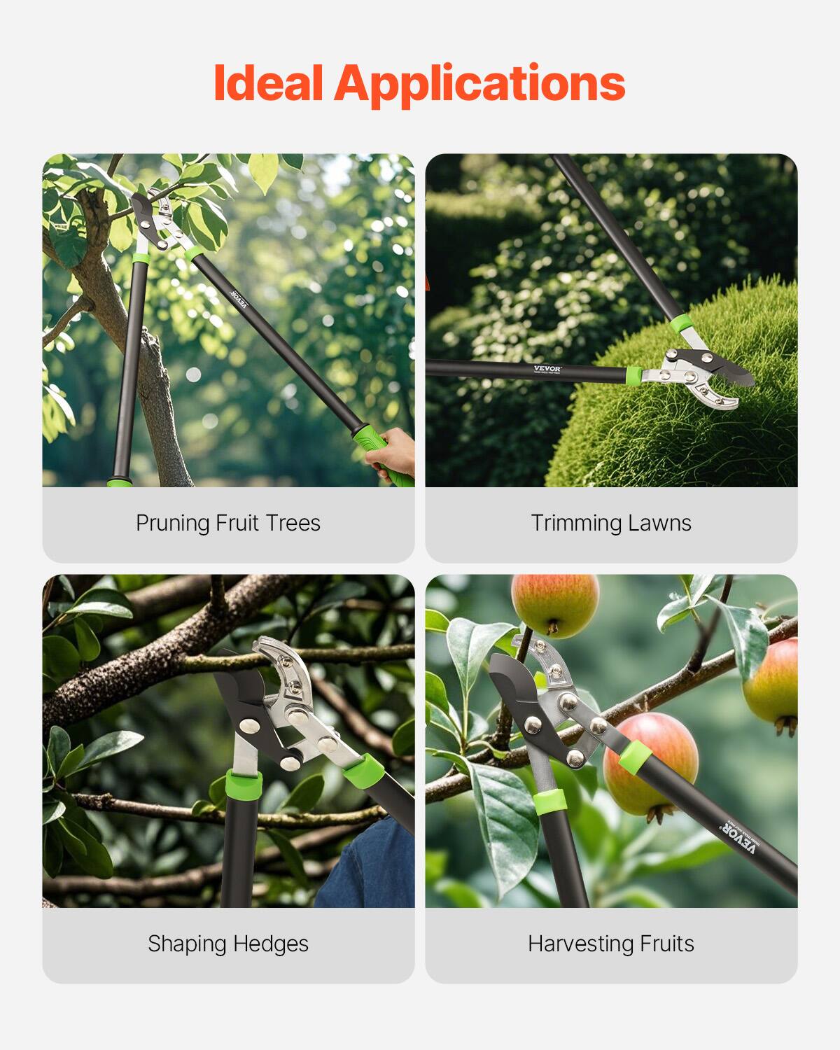 Ideal Applications

Pruning Fruit Trees

Trimming Lawns

Shaping Hedges

Harvesting Fruits